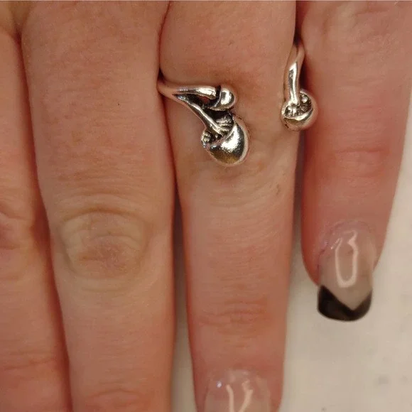 NEW Adjustable Open mushroom Ring silver fungi fantasy nature ring - Picture 3 of 4